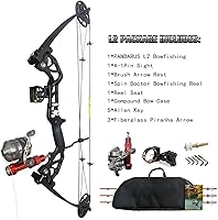 Vista 3 de Kit de arco de pesca con flecha listo para disparar diestro 15-45 lbs Longitud de tiro 18 "-29.5" ajustable, eje a eje: 34.2 pulgadas, kit completo