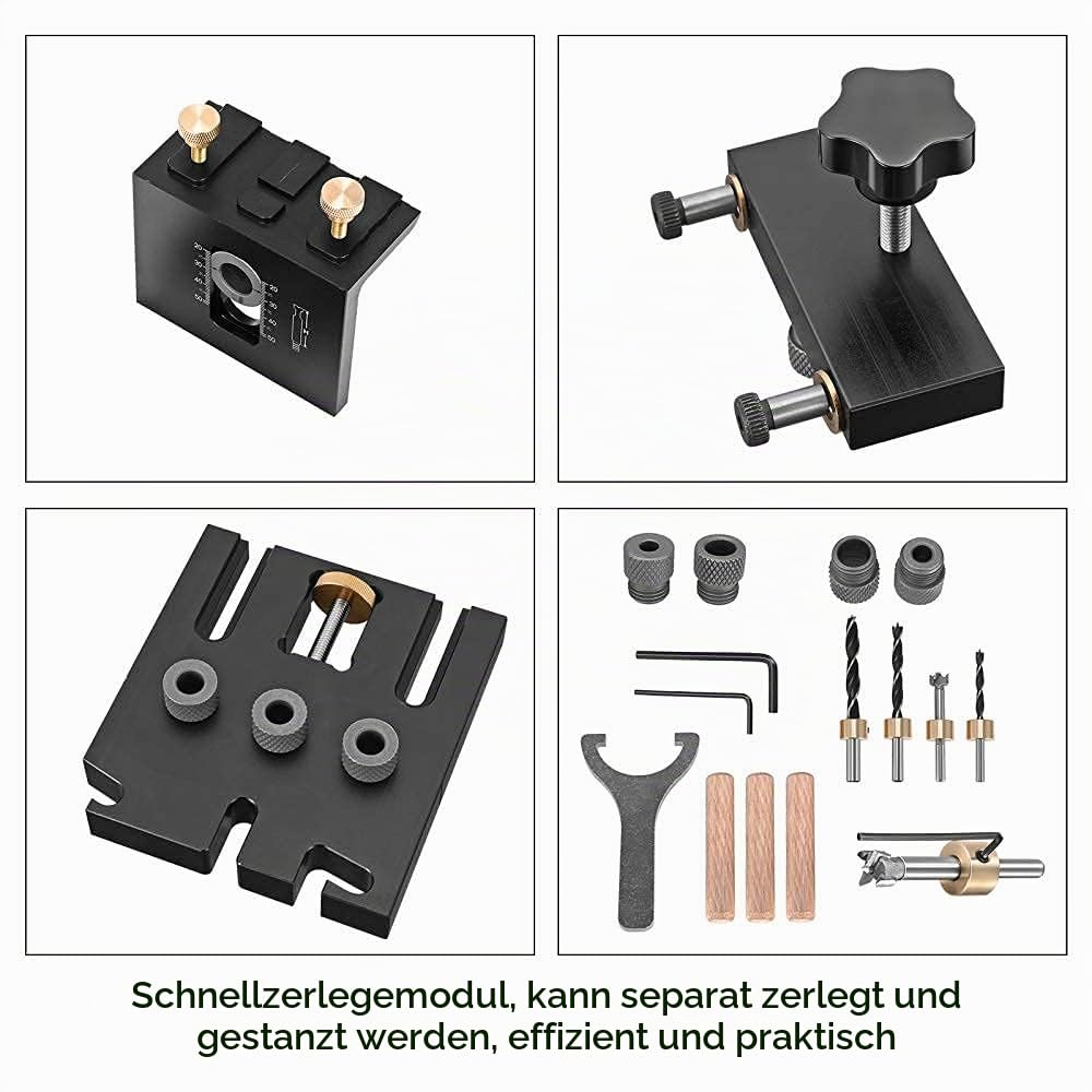6/8/10mm Bohrschablone Praktische Dübelhilfe Auf Holz zentriert Doweling Dübel Taschenloch Jig Kit für Holzbearbeitung Schreiner Flächenverbindungen und exakt Dübellöcher