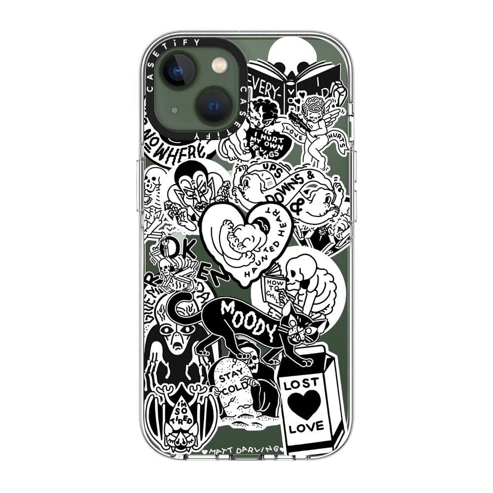 iPhoneアクセサリー CASETiFY Sticker Logo White Black Case Amazon.com: CASETiFY Clear iPhone 13 Case [Not Yellowing / 6.6 ft