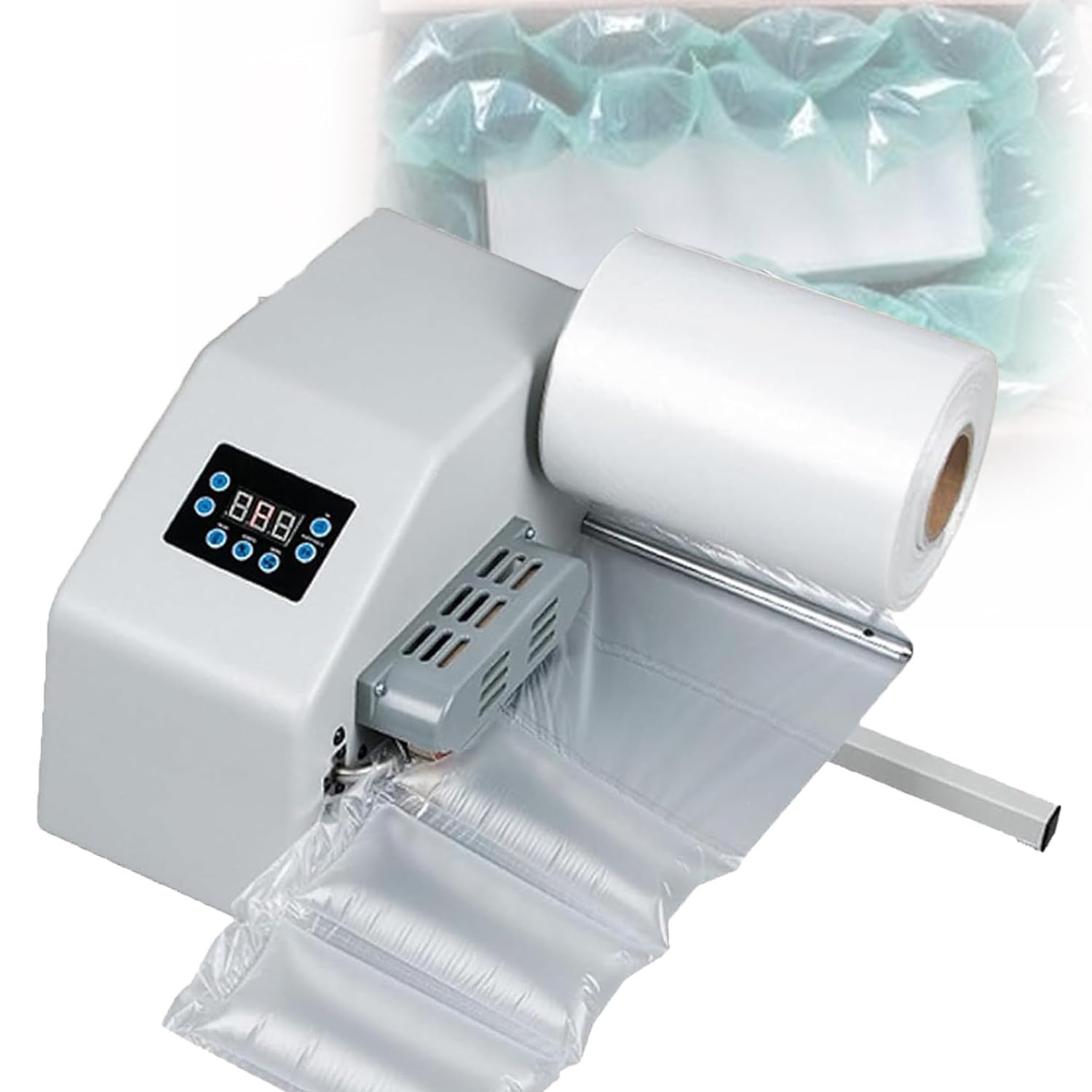 AYCDL Air Pillow Packaging Machine, Mini Inflator with Heat Sealing, 16m/Min Speed for Bubbles Film Protection,Compatible with Various Film Materials,White