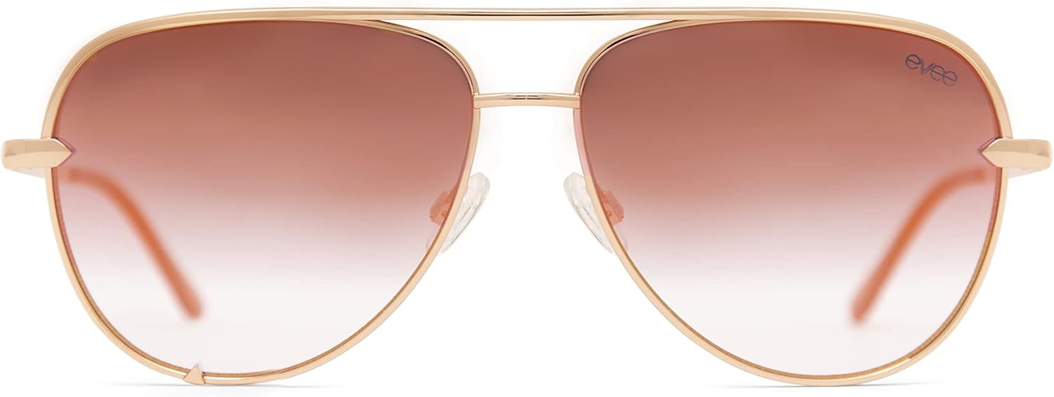 EVEE Fashionable Metal Aviator Sunglasses with Oversize Flat Reflective Mirror Lenses (GEMINI)