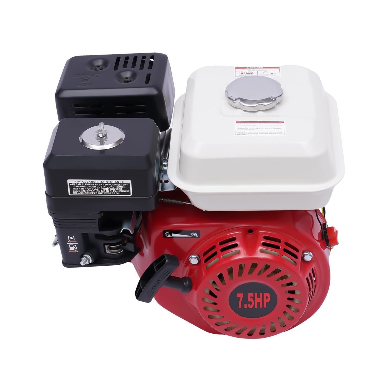 Motor De Gasolina Un Solo Cilindro, 4 Tiempos, OHV, 7,5 HP,1 KW, Rotovator, Hidrolavadora, 3600 RPM Rendimiento Potente