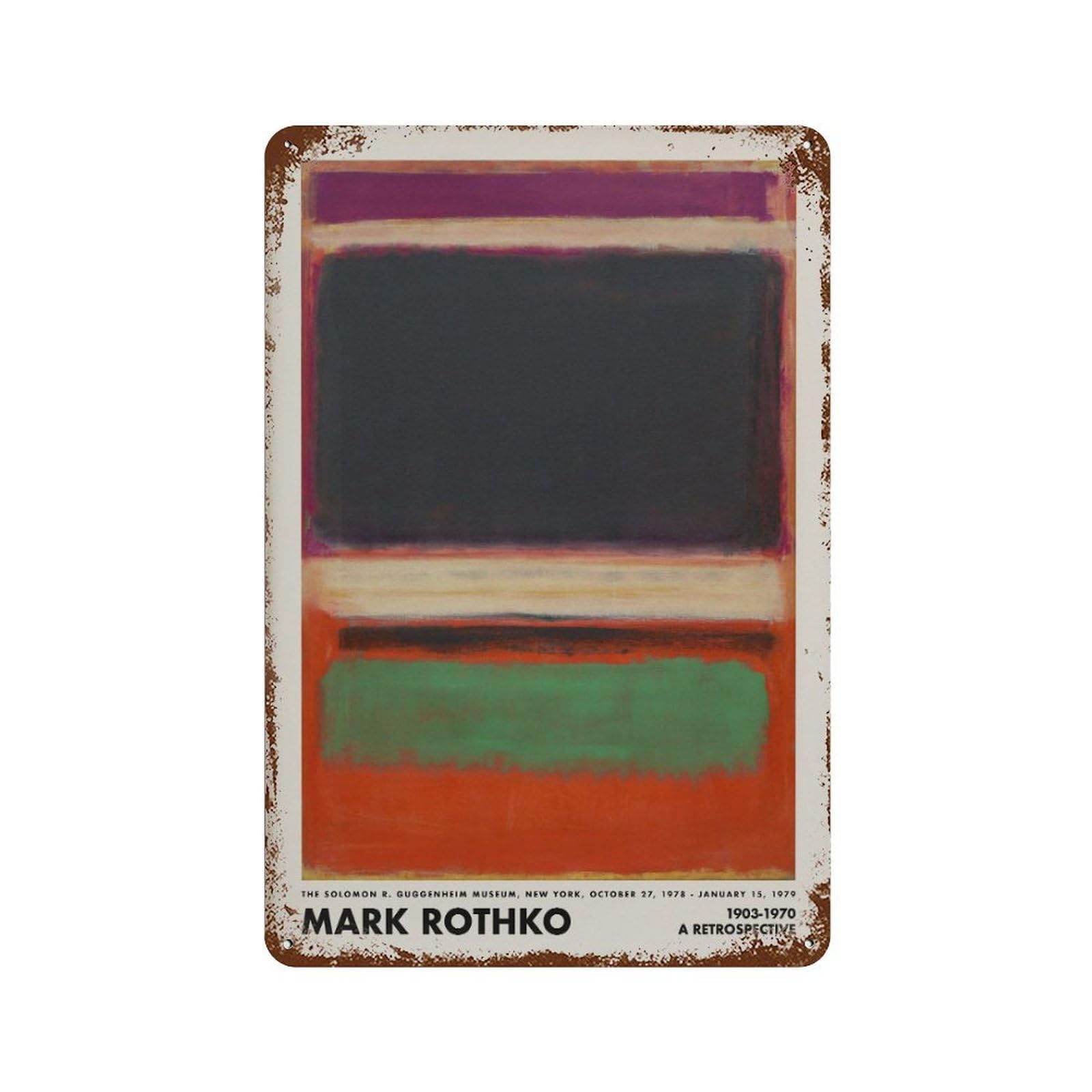xiaoxiaoshen Mark Rothko Abstract Museum1 Wall Decor Art Metal Tin Poster Modern Home Decor Art Home Bar Shop Decorations Vintage Sign 30x20cm