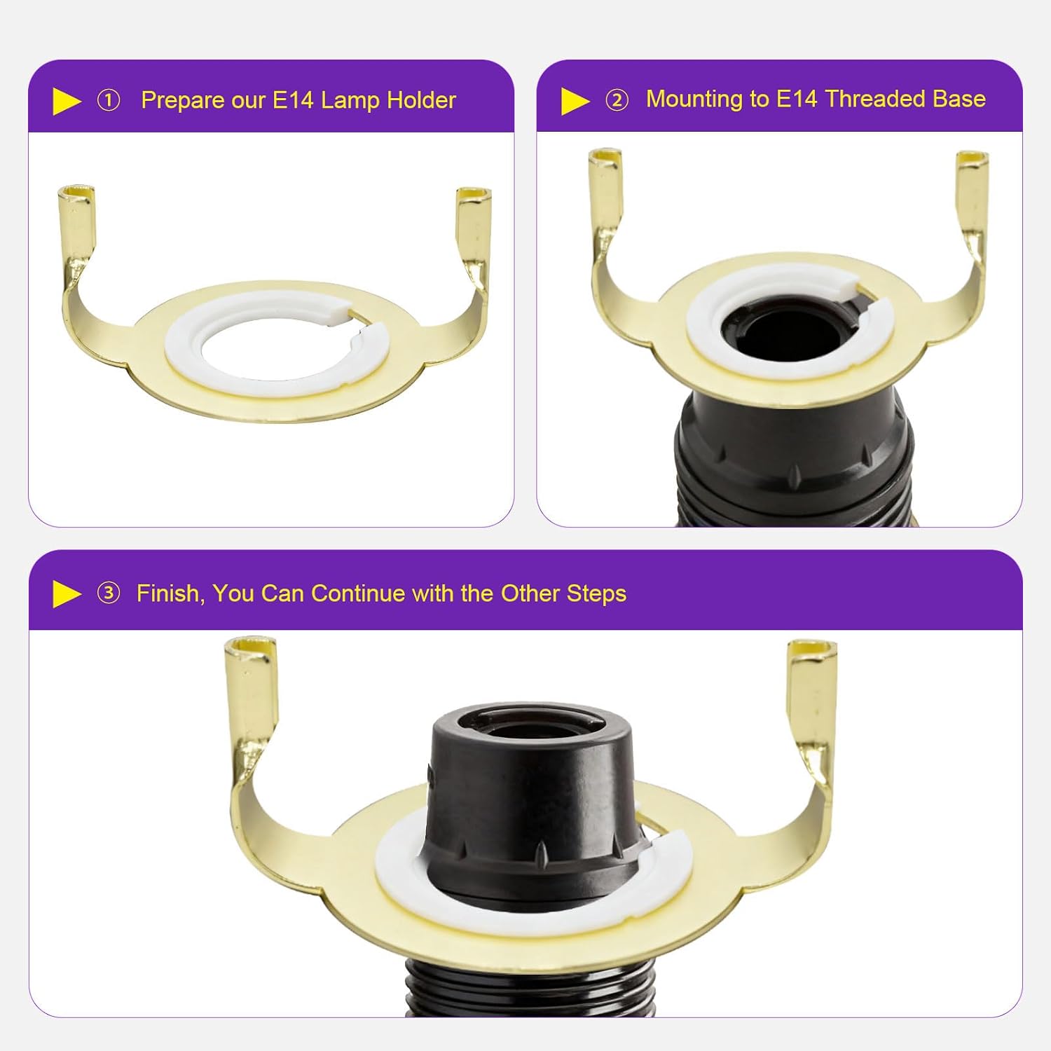 2PCS Lamp Harp Saddle Base Convert E27 to E14 Antique Gold Saddle Lamps Stand Threaded Base Collar Ring Adapter Lampshade Holder for Replacement Metal Lamp Shade Accessories and Parts Bracket