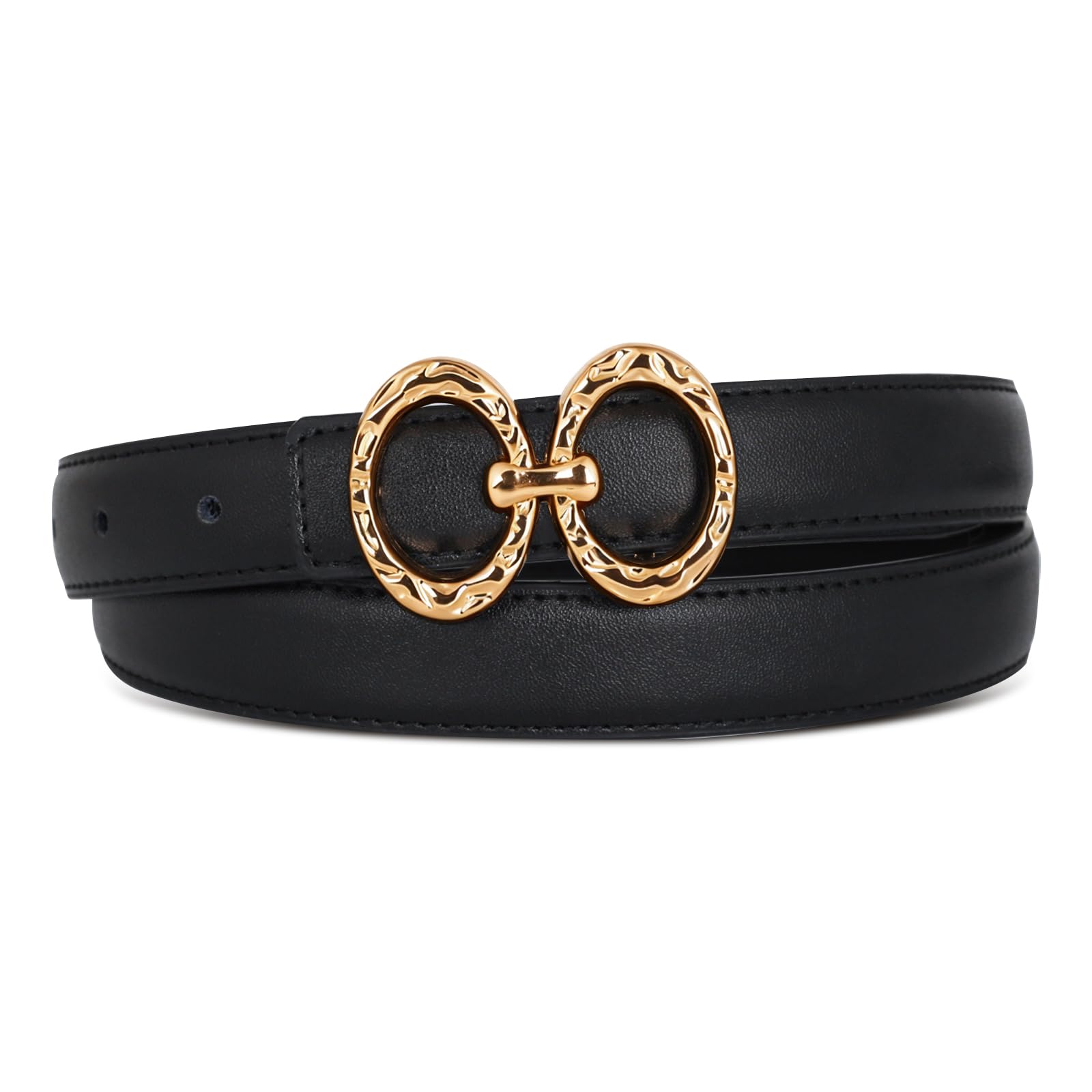 Women's Leather Belt with Buckle - Ideal for Dresses, Jeans, and Coats