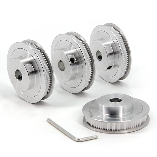 Miniatura 61 de 2GT Poleas 80 dientes 0.472 in diámetro 80T correa dentada Poleas de rueda síncrona aluminio para ancho 0.236 in correa 3D impresoras piezas, 4