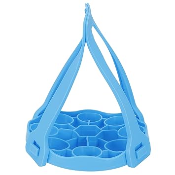 Vegetable Steamer Basket, Soft Practical Food Grade Egg Steamer Rack, Portable Oven for Microwave(Blue)