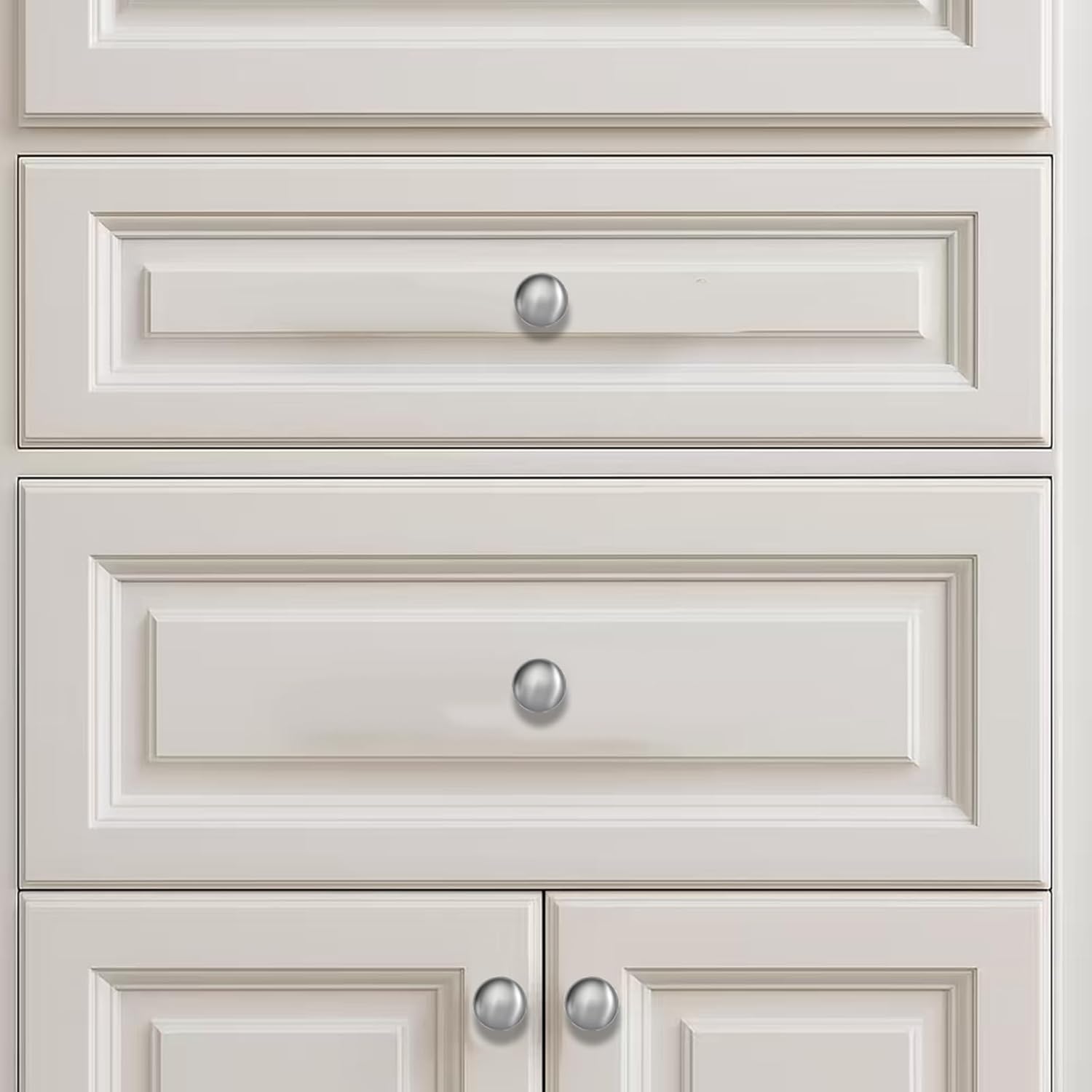 khtumeware 4 Pack Brushed Satin Nickel Cabinet knobs Solid Heavy-Duty Bifold Closet Door Knobs Door Drawer Handles for Dresser Drawers Bi-Fold Door Knob