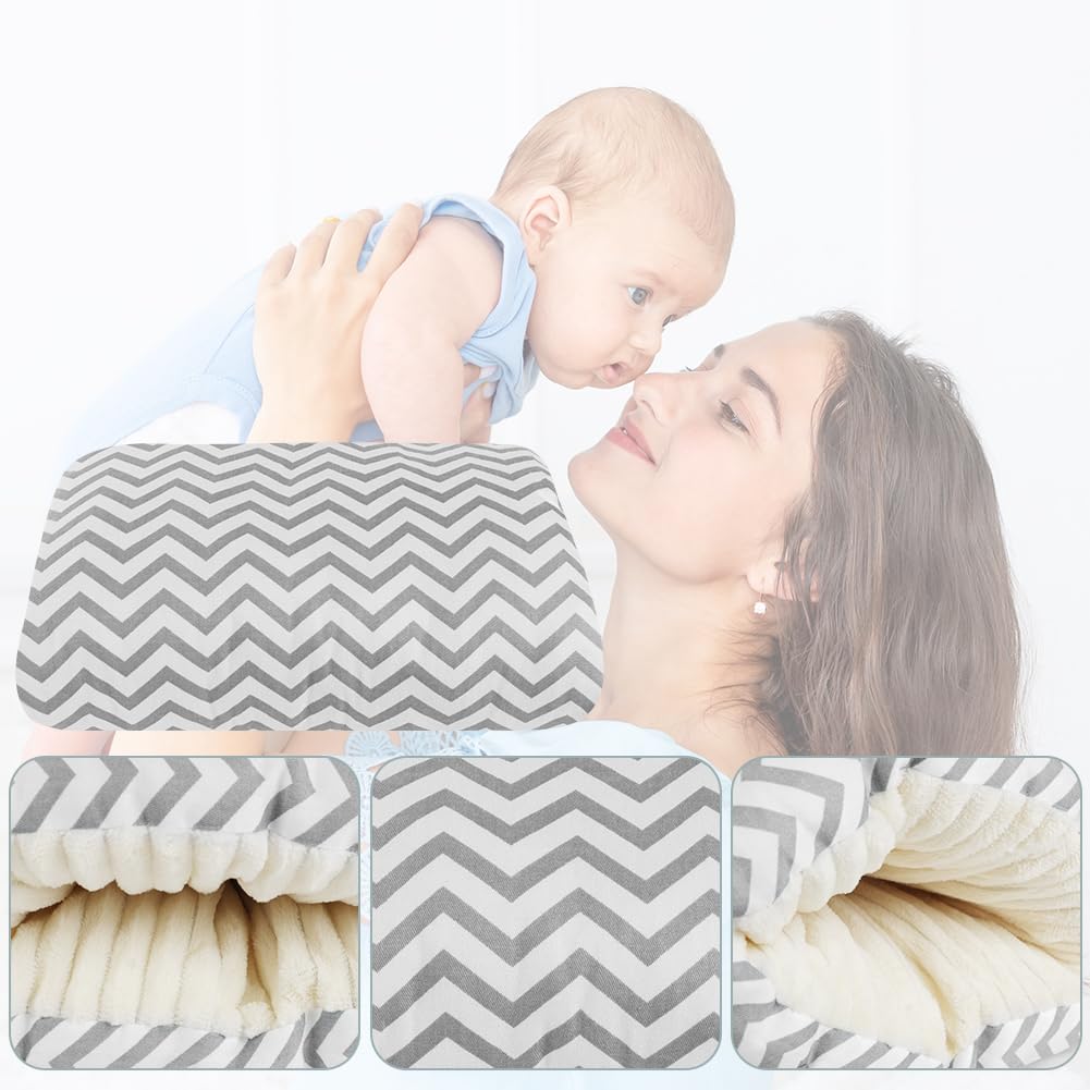 Aolso Mini oreillers pour l’Allaitement, Coussin d'allaitement pour bébé, Brassard Allaitement, Coussin pour l'allaitement, Oreiller d'allaitement pour bébé rayures grises