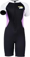 X-mAnTA Gyermek Neoprén Shorty Búvárruha 2,5 mm - Lila Rövidített Vízisport Ruha Elülső Cipzárral Úszáshoz, Búvárkodáshoz, Szörfözéshez - 2XL méret 1