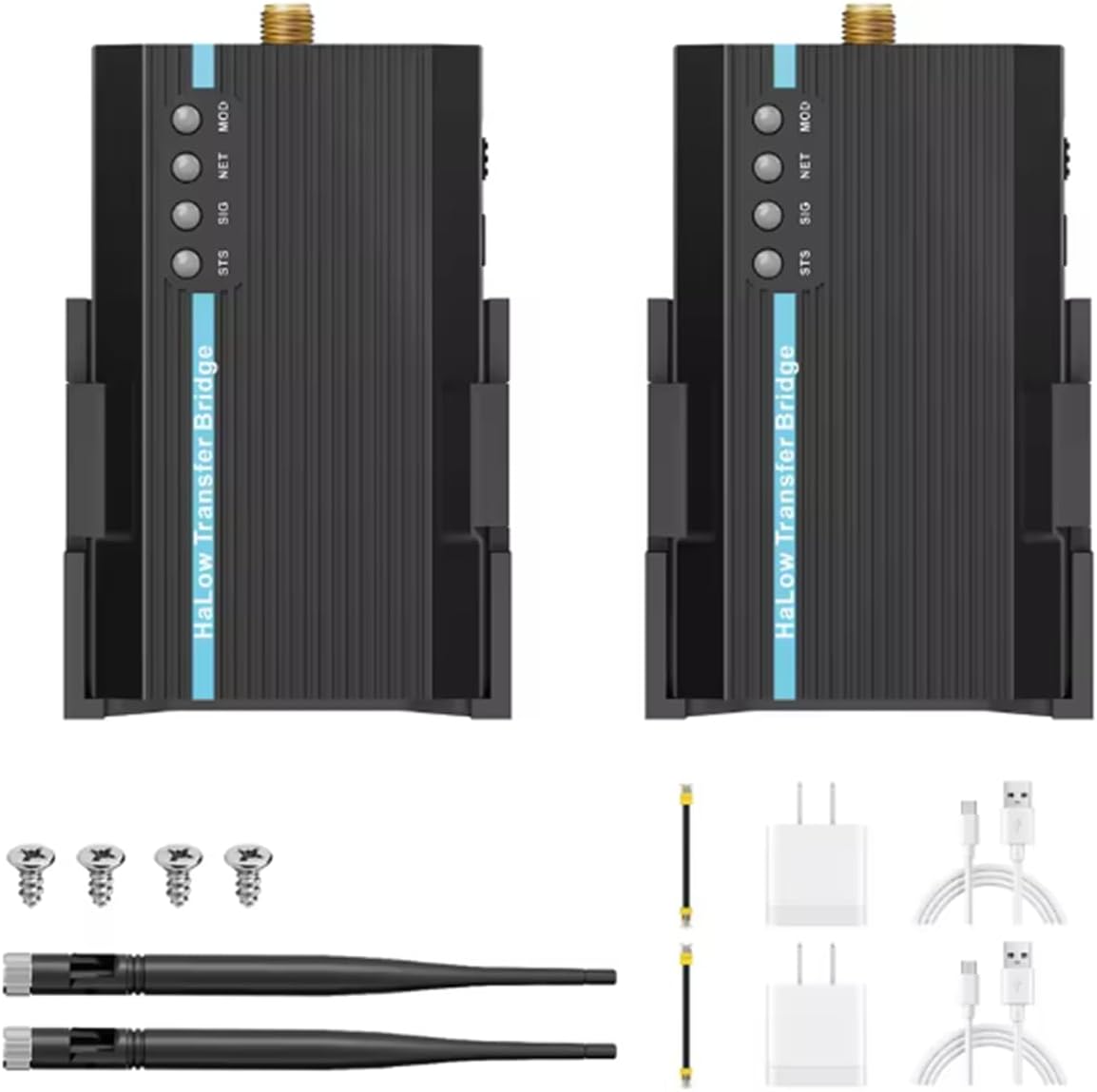 HTB01 32Mbps HaLow Transfer Bridge Camera 902-928MHz – Long-Range Low-Power IoT, AP/STA Modes RJ45 & USB-C, Plug-and-Play for Industrial & Smart Campus (AP+STA)