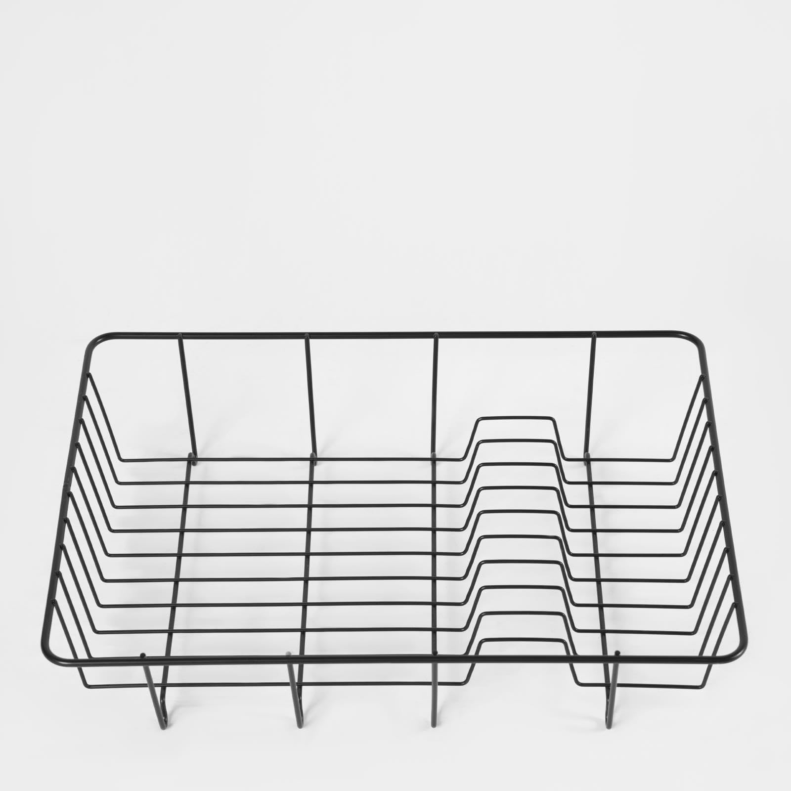 Ohs Silver Dish Drying Rack, Sink Drainer Rack Space Saving Kitchen Sink Dish Drainer Durable Wire Metal Easy To Use Kitchen Drainers For Dishes Organising, Black