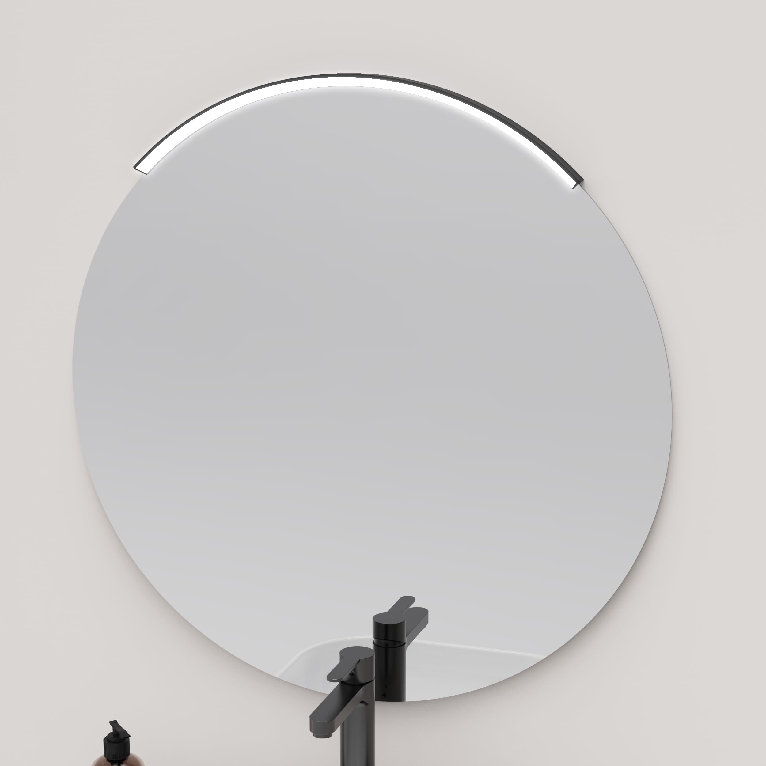 Baikal Lámpara LED para Espejo de Baño Redondo. Aplique LED 13W 230V-50Hz, Luz Blanca Neutra 4000K con 1269LM, IP44 a prueba de agua, Aislamiento Clase ll. 80cm Negro
