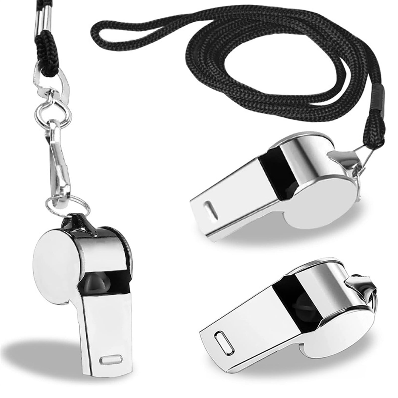 Paikatoa Stainless Steel Whistles with Lanyard Lifeguard Whistle Referee Whistle Metal Whistle Sports Whistle Coaches Whistle Great for Coaches, Referees, and Official