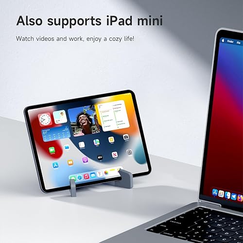 Miniatura 4 de Hagibis Soporte de teléfono celular para escritorio, 4 en 1, plegable, de aluminio, portátil, de viaje, con abrebotellas, abrebotellas, regla para