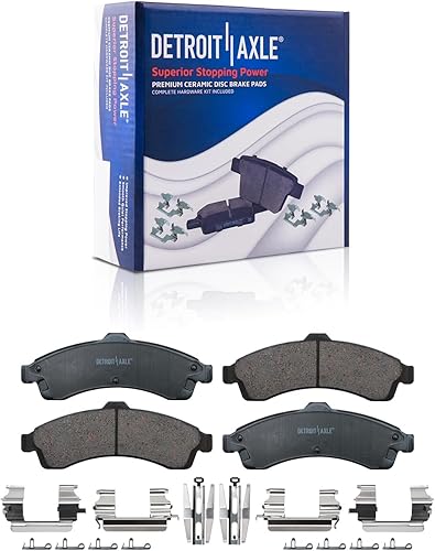 Miniatura 2 de Detroit Axle - Pastillas de freno para Chevy Trailblazer GMC Envoy Pastillas de freno de cerámica w/Hardware Buick Rainier Isuzu Ascender Olds