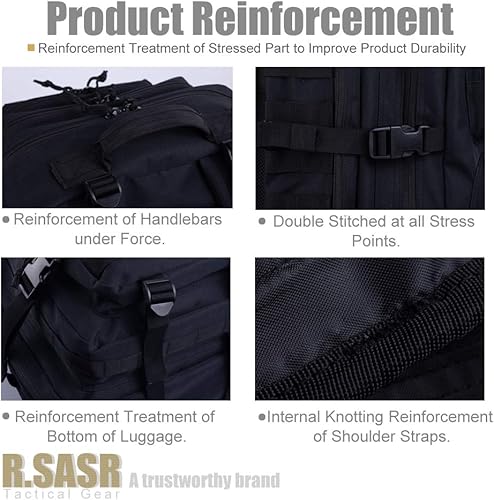 Miniatura 137 de Mochila táctica militar Molle mejorada mochila impermeable militar. Negro