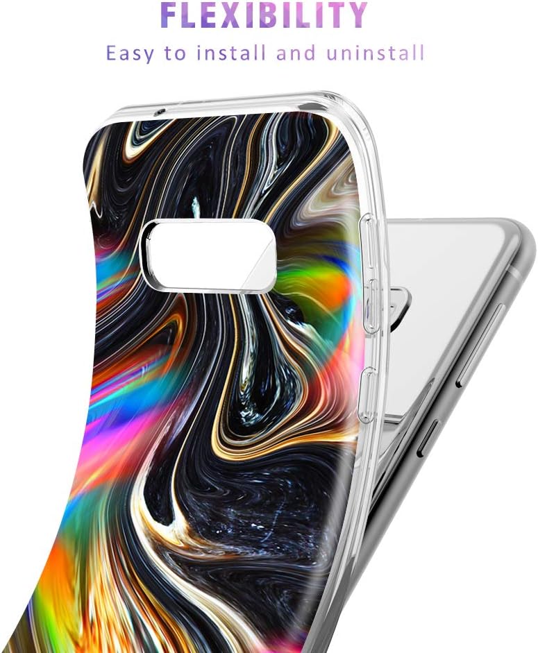Caka Case for Galaxy S10e Marble Case Slim Anti Scratch Shockproof Luxury Fashion Silicone Soft Rubber TPU Protective Case for Samsung Galaxy S10e (Black Gold)