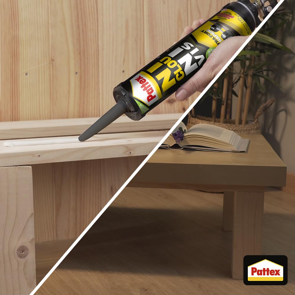 Pattex Ni Clou Ni Vis Extra Fort -12 cartouches de 380 g – Colle de fixation à maintien immédiat – Colle rapide pour usage intérieur surpuissante