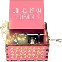 ukebobo Will You Be My Girlfriend Gifts, Fall in Love Music Box, Musical Boxes for Love One, Romantic Valentine Surprise Gifts for Her Him Boyfriend GirlfriendPink-539