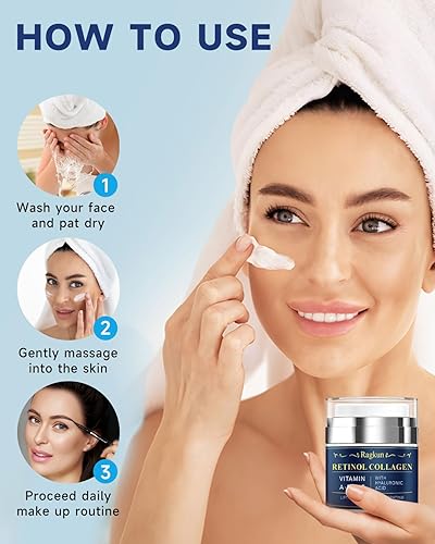 Miniatura 6 de Crema de retinol para cara, cremas de colágeno para el cuello para tensar y reafirmar, hidratante facial antienvejecimiento de día y noche para