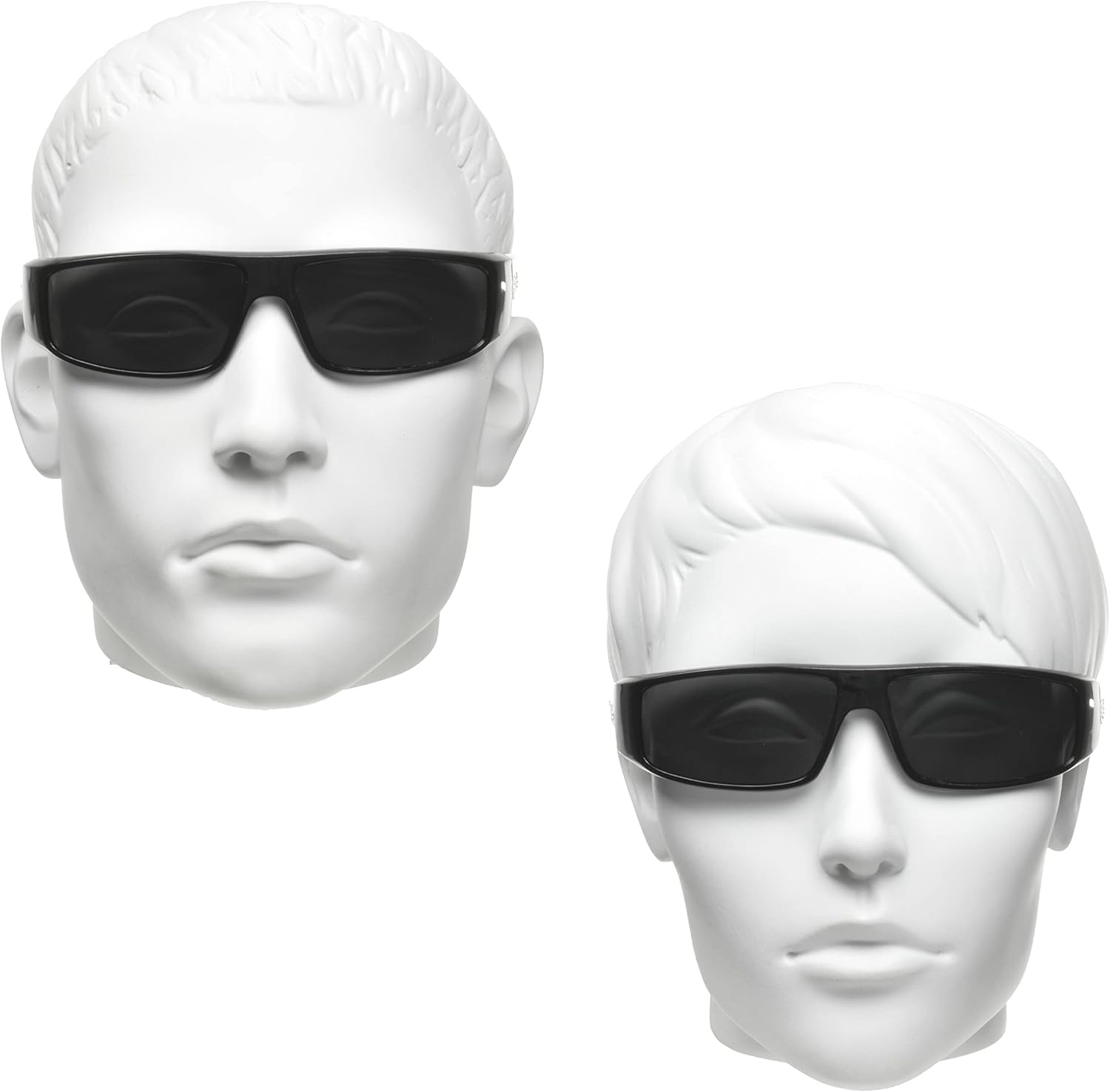 Locs Super Dark Sunglasses Mens Black Wrap Around Lowrider Gangster Cholo Vintage Flat Top - Image 3