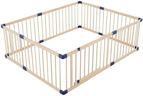 Jolan Corralito de madera para bebés, valla de seguridad anticaídas, con puerta, para interiores y exteriores, centro de actividades para niños,