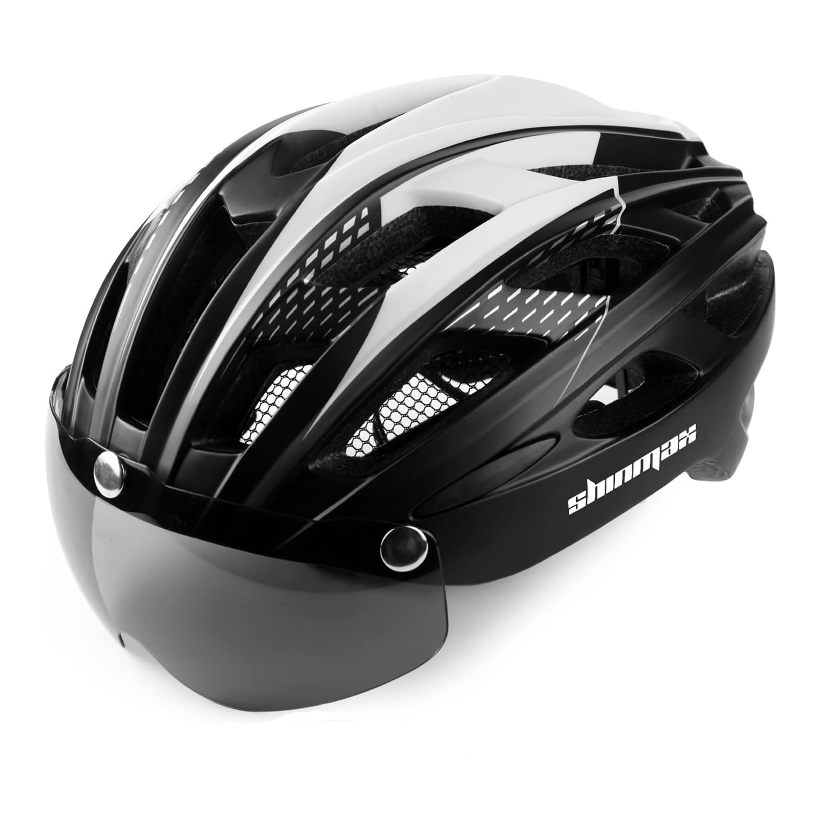 Shinmax Fahrradhelm Herren Damen Fahrradhelm mit Visier Magnetische Abnehmbarer Schutzbrille Fahrradhelme mit Licht Erwachsene Rennrad Einstellbarer Atmungsaktiv Sicherheitsschutz MTB Helm