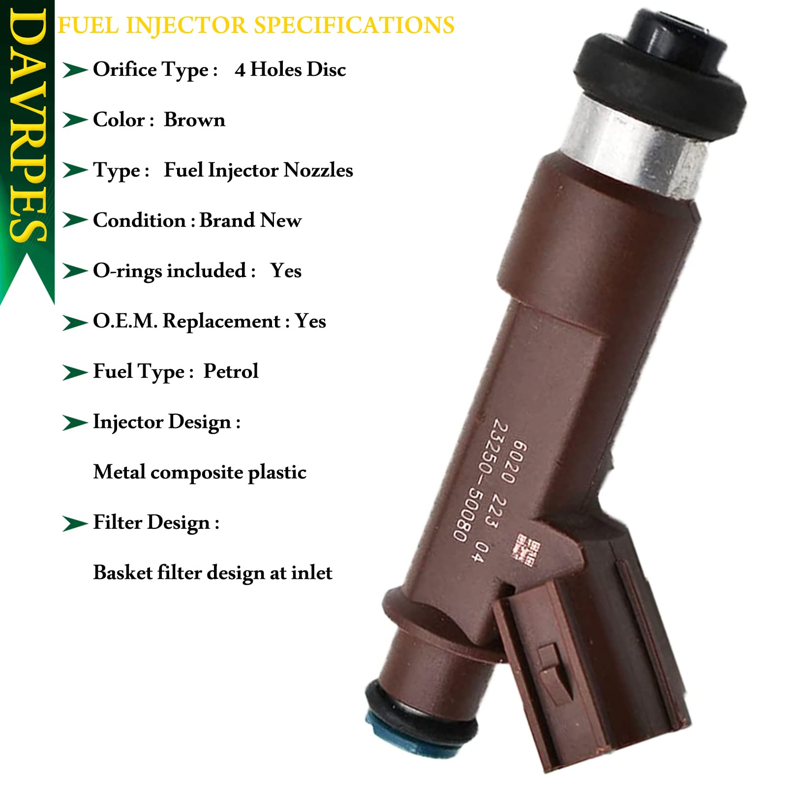 Amazon.com: DAVRPES 8PCS 23209-50080 Fuel Injectors Fuel Spray