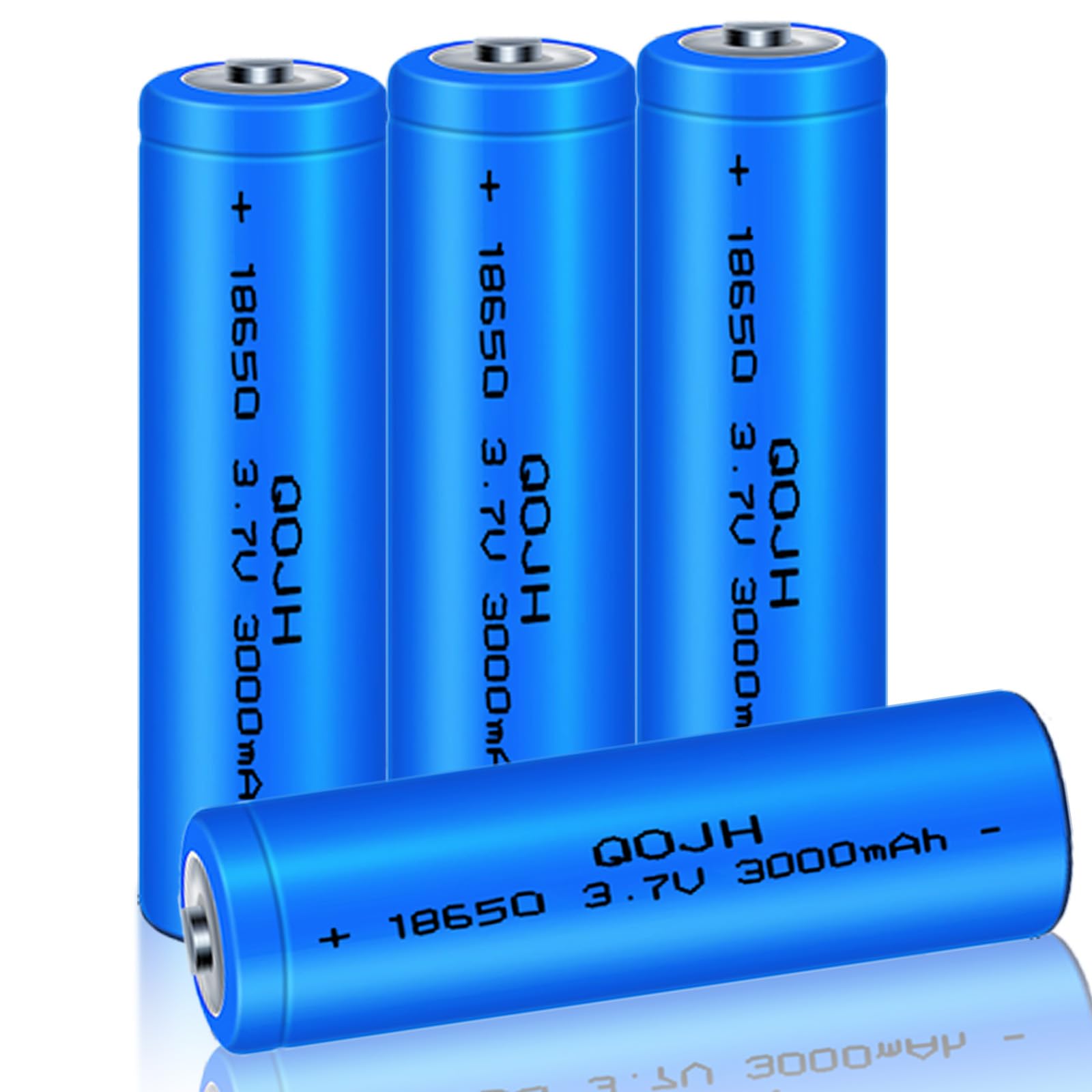 4Pack 18650 Battery, 3.7v 18650 Rechargeable Battery 3000mAh for Outdoor Solar Lights, Deck Lights, Landscape Lighting, Flashlight, etc (Button Top)