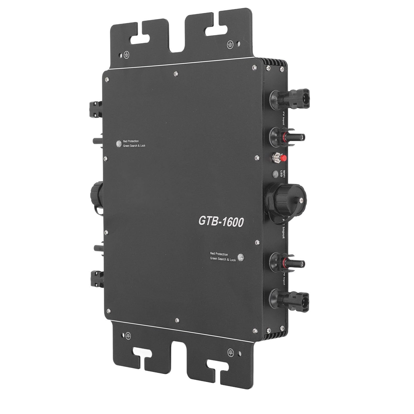 Fyearfly Solarpanel-WLAN-Wechselrichter, 1600 W Solar-Grid-Tie-Wechselrichter MPPT Mit WiFi-APP-Steuerung, Wasserdicht, Automatische Identifizierung, EU-Stecker 230 V, Für Wohnmobil-PV-Erzeugung