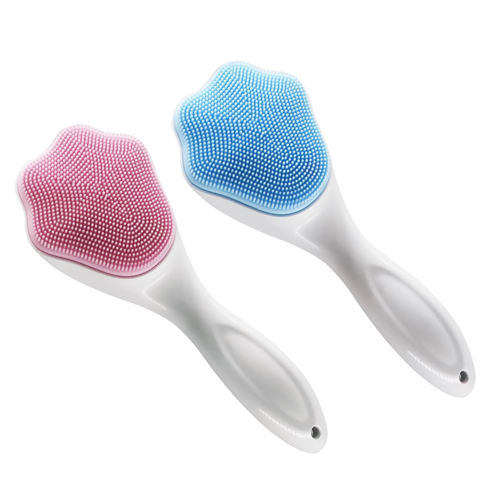 Cat Paw Silicone Face Scrubber, 2-Pack Manual Cleansing and Exfoliating Brush for Pore Care, Blackhead Removal, Gentle Skincare and Makeup Cleaning,