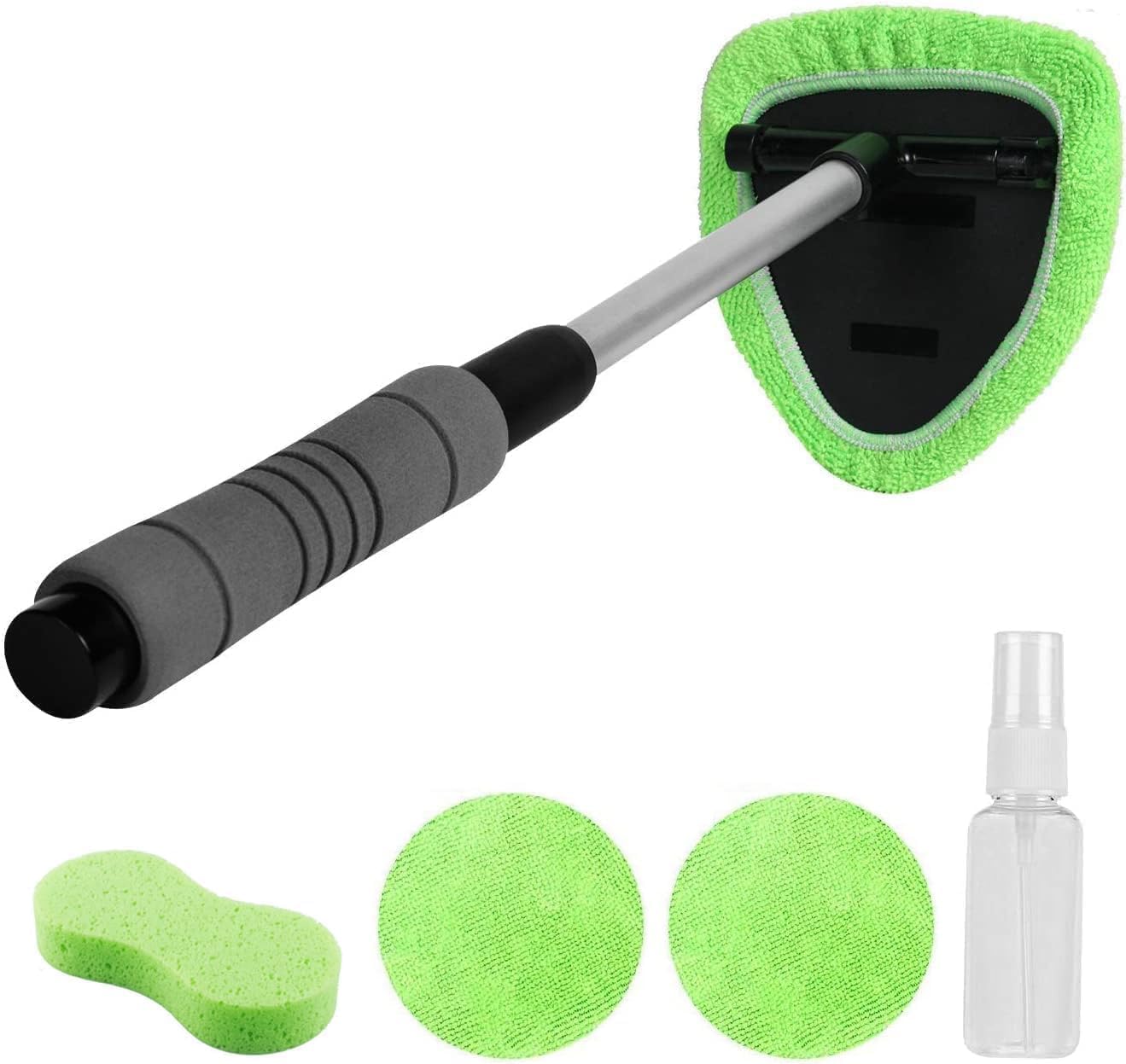 𝗪𝗶𝗻𝗱𝘀𝗵𝗶𝗲𝗹𝗱 𝗖𝗹𝗲𝗮𝗻𝗲𝗿 Microfiber Car Window Cleaning Tool with Extendable