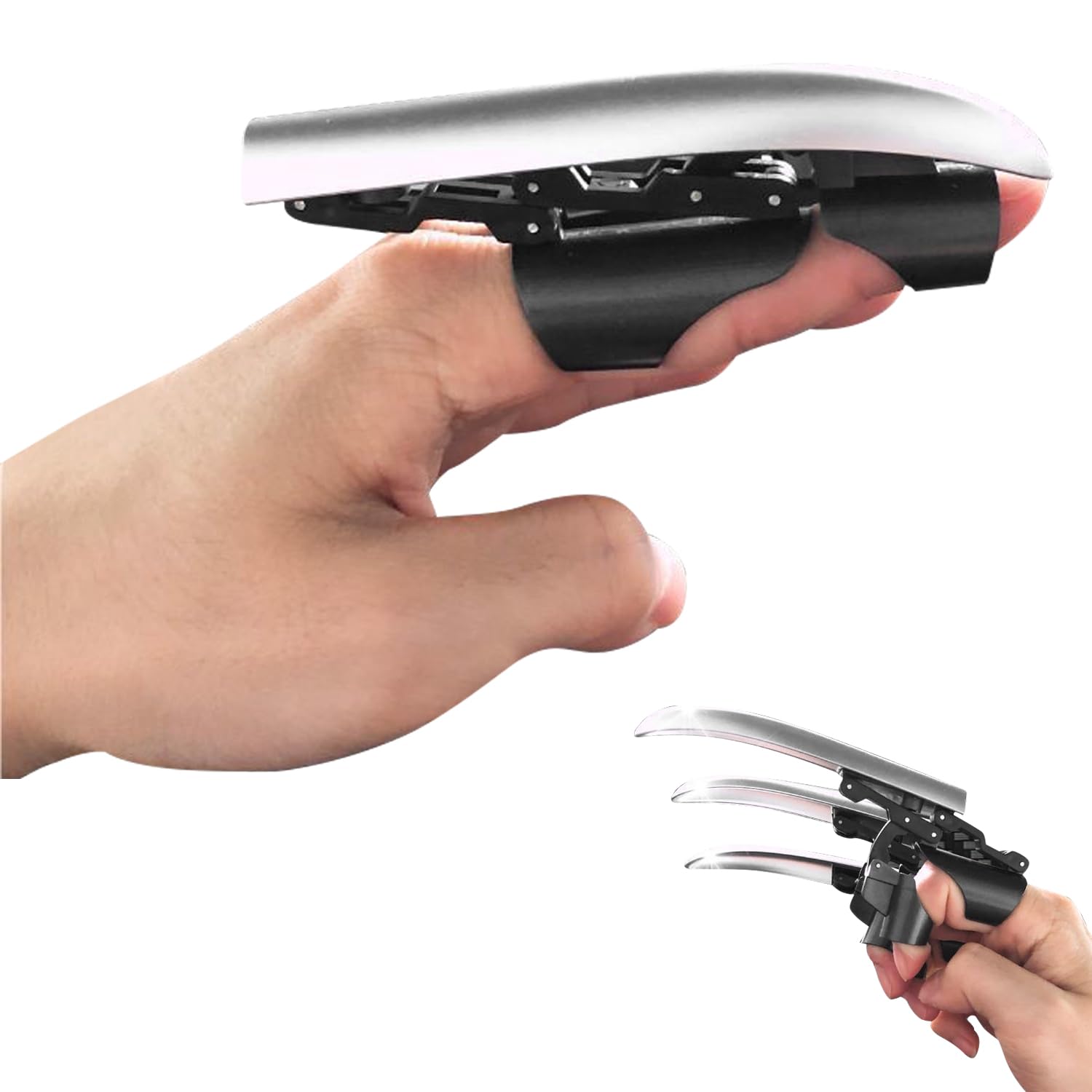 HHPPL Wolverine Claws Plastic, Retractable Kids Wolverine Claws, Set of Three, Black, Acrylonitrile Butadiene Styrene, PUPPET, Movie, Unisex, Kid