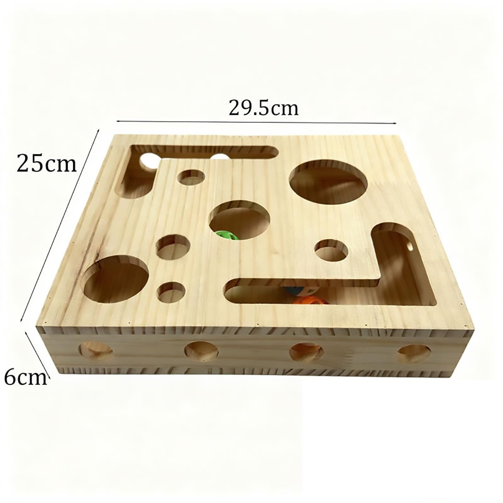 Caja de rompecabezas de lima de uñas con bolas interactivas, madera, 2 piezas | Maze Design, cuidado natural de uñas, incluye 3 bolas rodantes, 29,5 x 25 x 6 cm, protección de muebles