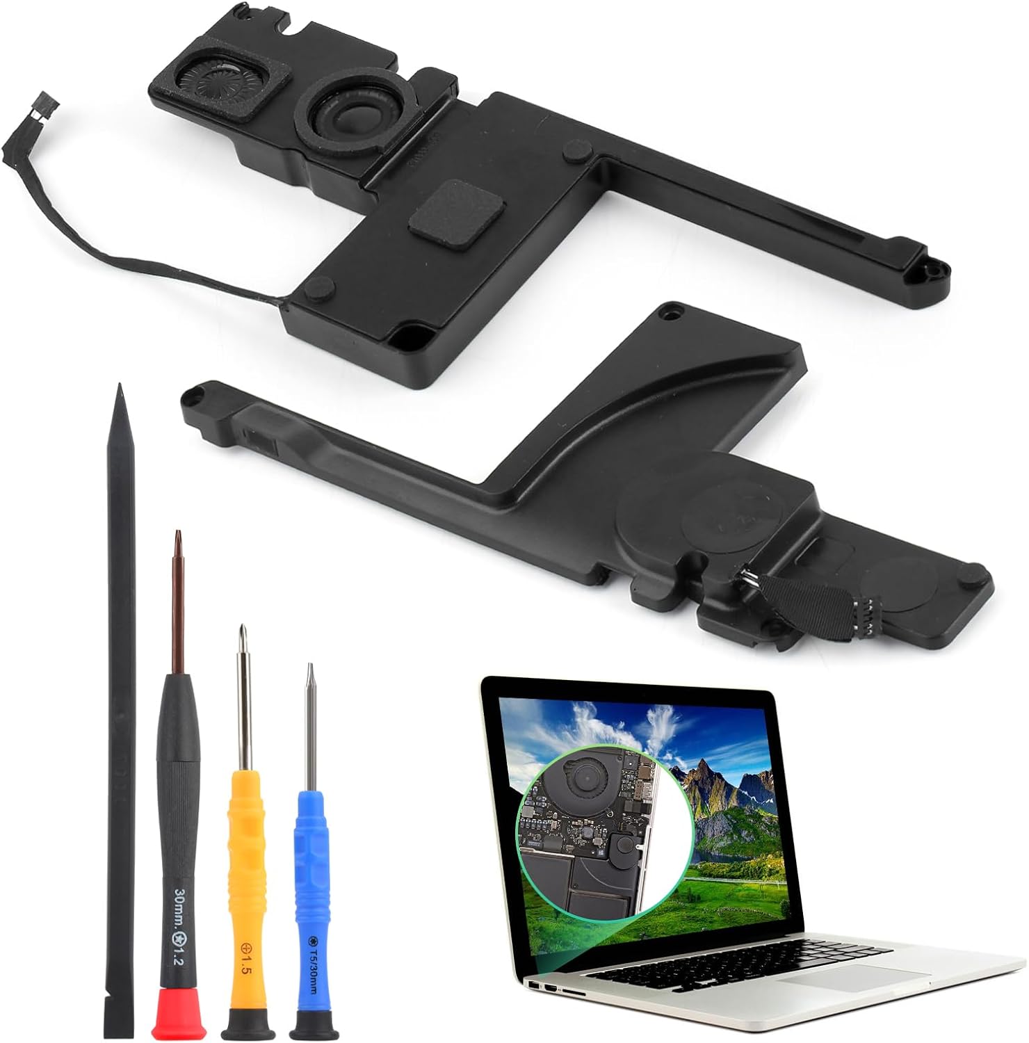 Speaker for MacBook Pro 15 inch Retina A1398 Loud Speaker Replacement for MacBook Pro 15 inch Retina A1398 2012 2013 2014 2015 Left and Right Internal Loudspeaker Buzzer Assembly with Repair Tools