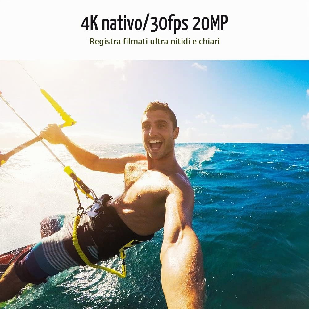 AKASO V50 PRO Action Cam 4K 20MP WiFi, Touch Screen con Stabilizzatore EIS, Fotocamera Subacquea Impermeabile, Videocamera Rallentatore, Telecomando, Angolo Variabile