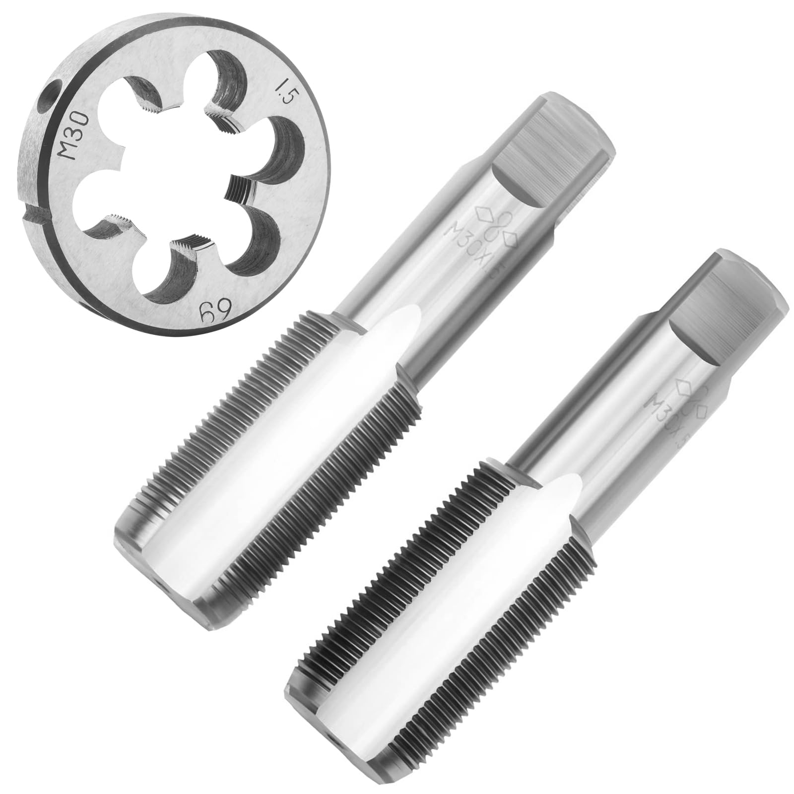 Jeu de taraud et filière M30 x 1,5 mm pour réparer les filetages de gros diamètres