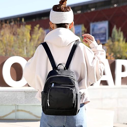 Miniatura 7 de Collsants Mochila pequeña de nailon para mujer, mochila de viaje ligera casual para niñas, mochila escolar, Negro -, Mochilas de viaje