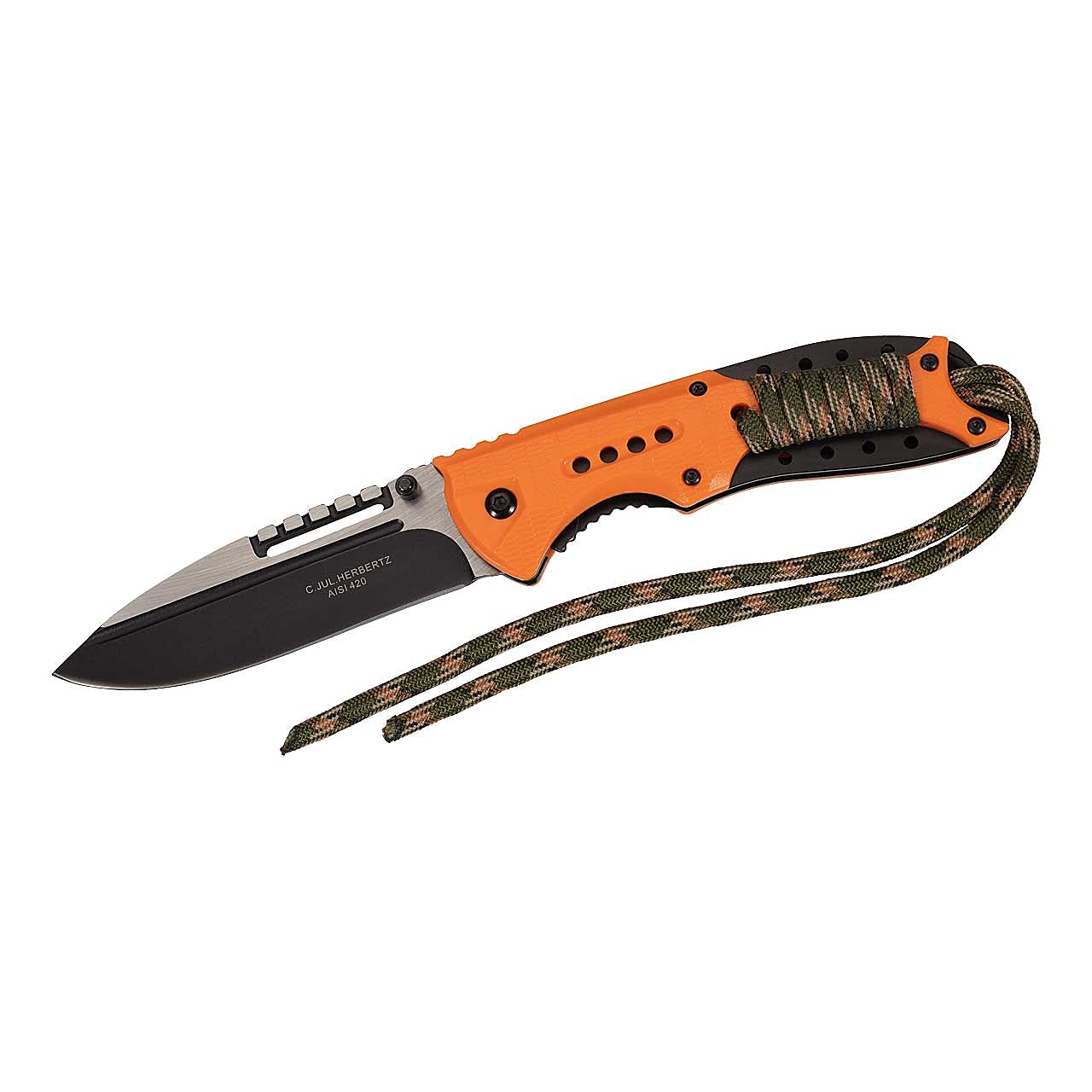Herbertz AISI 420 Steel Hand Knife, Coated, Liner Lock, Orange