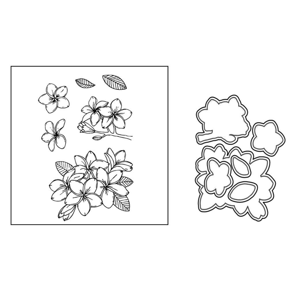 Flower Leaves Silicone Clear Stamp and Die Sets for Card Making, DIY Embossing Photo Album Decorative Craft