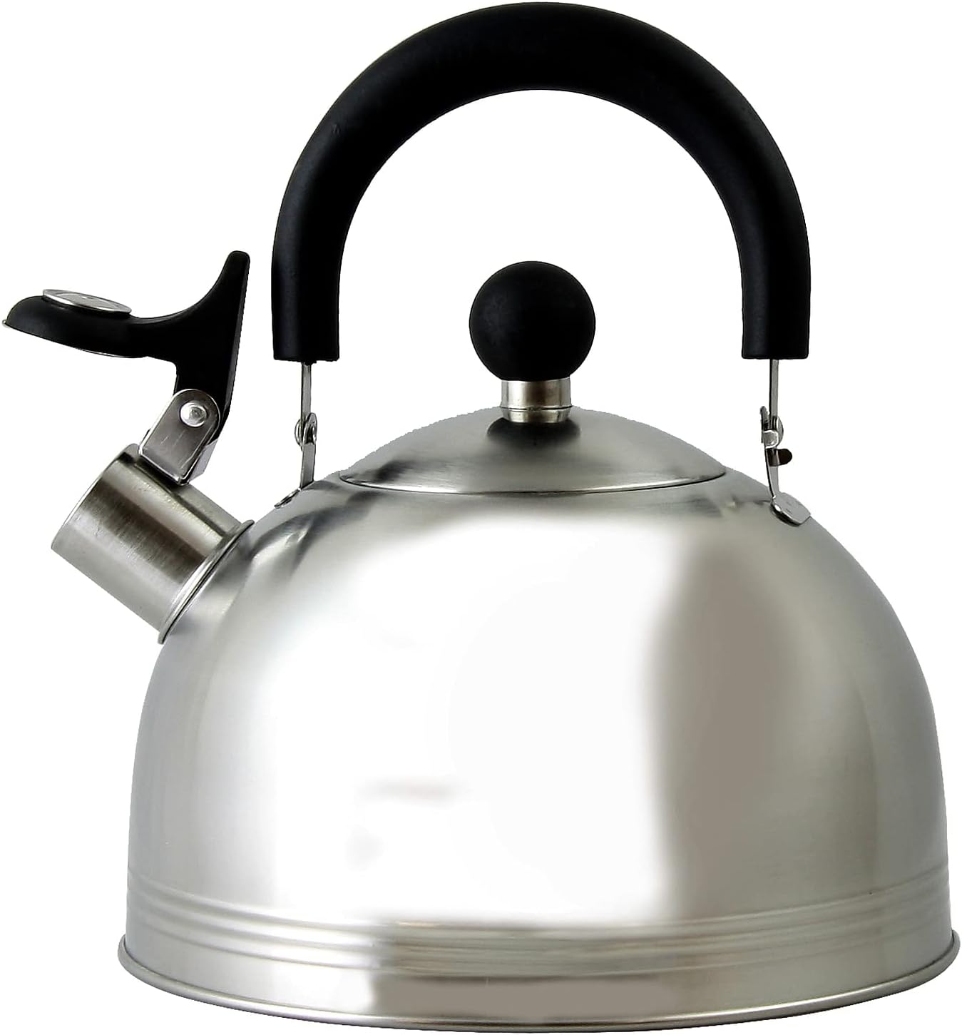 Mr. Coffee Carterton Stainless Steel Whistling Tea Kettle – 1.5-Quart Capacity