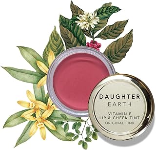 DAUGHTER EARTH Vegan Lip and Cheek Tint | Matte Natural Blush for Women | Lip Tint with Vitamin E | Nourishing Cheek Tint,...