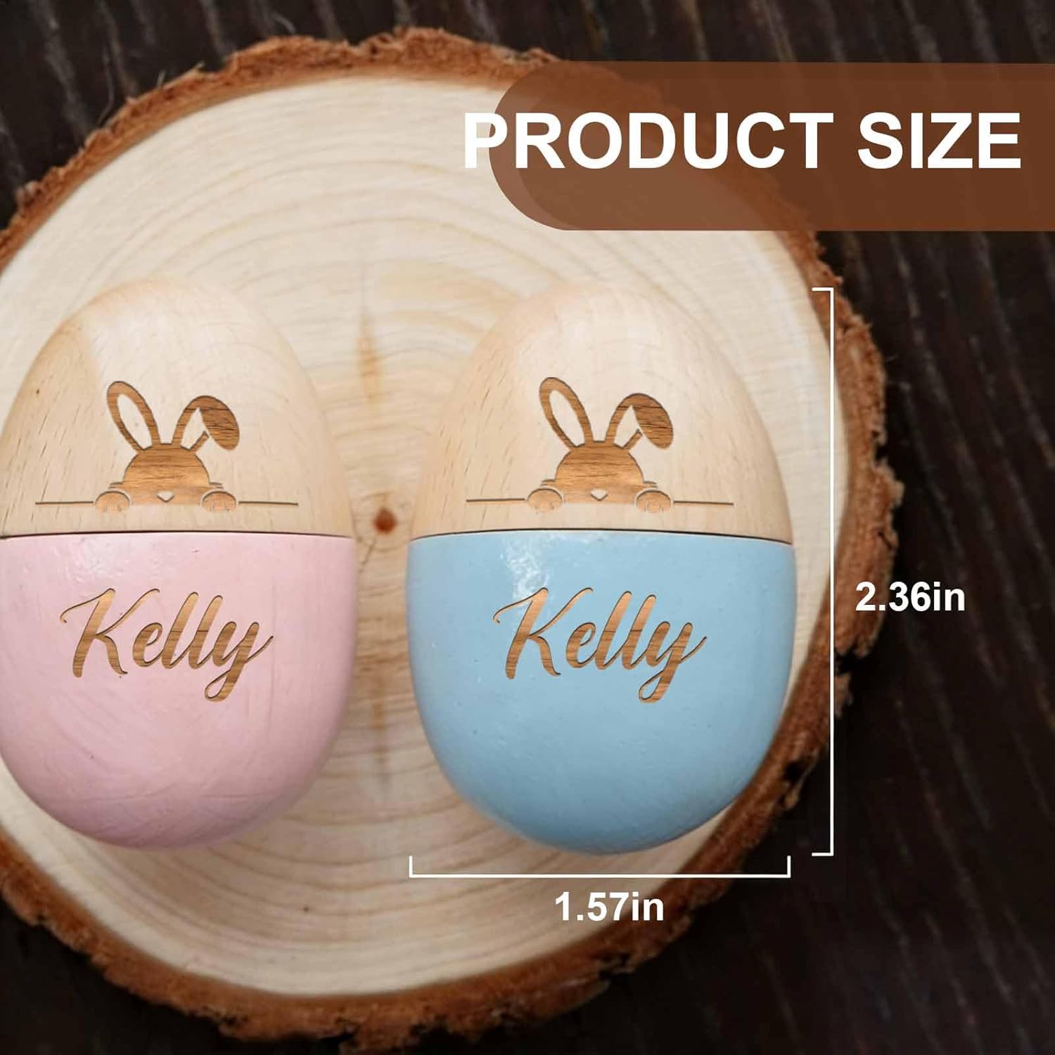 Custom Engraved Fillable Wooden Easter Egg, My First Easter Gift for Newborn Baby, Keepsake Birthday Gift, Kids Pretend Play Kitchen Toy