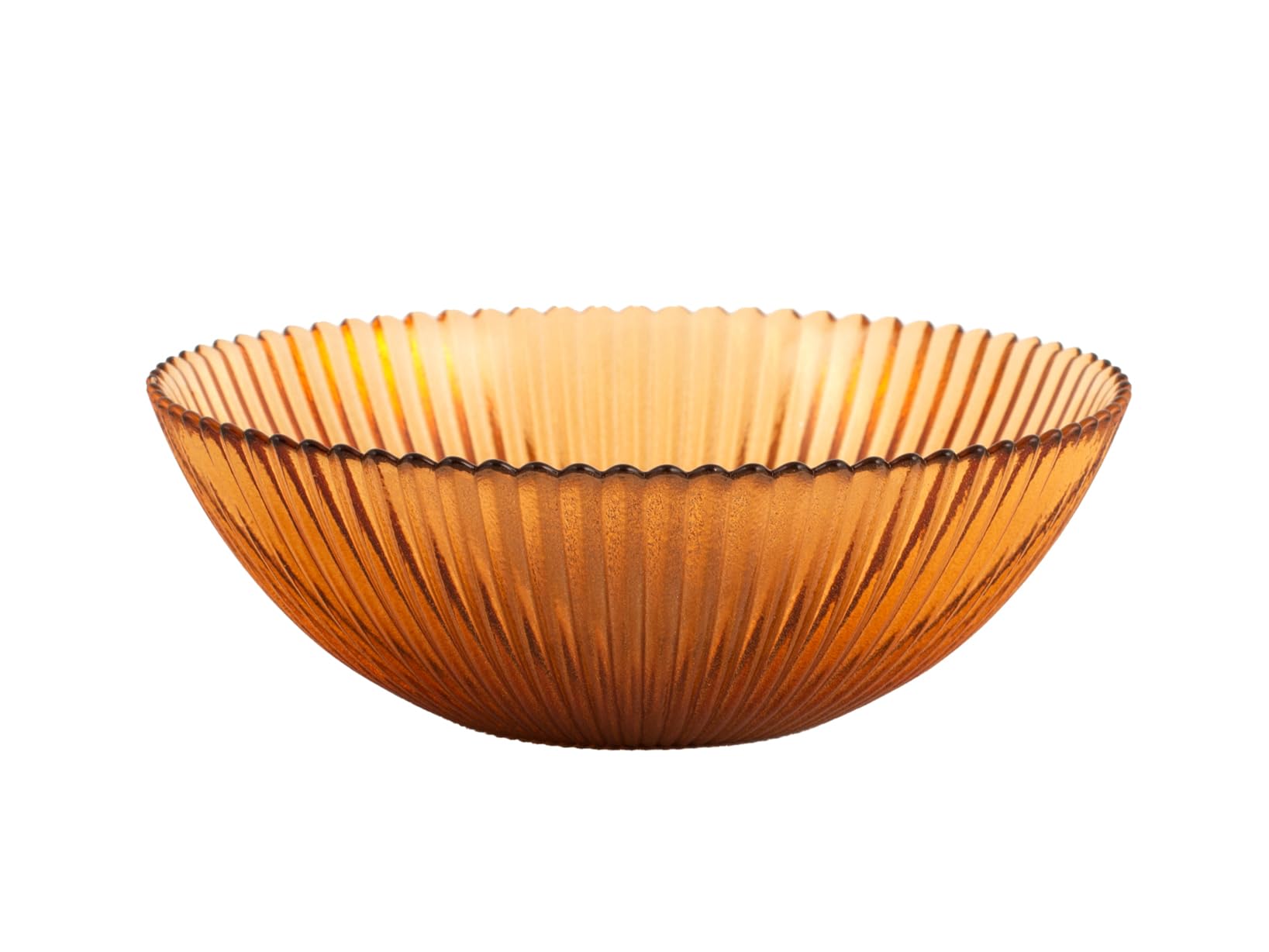 H&H Set Composto da 6 Ciotoline Groove in vetro Amber cm 13