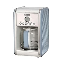 Ariete 1342 Macchina per Caffè Americano – 12 tazze – Caraffa in vetro temperato – Programmazione fino a 24 ore – Autospegnimento – 2000 Watt – Celeste