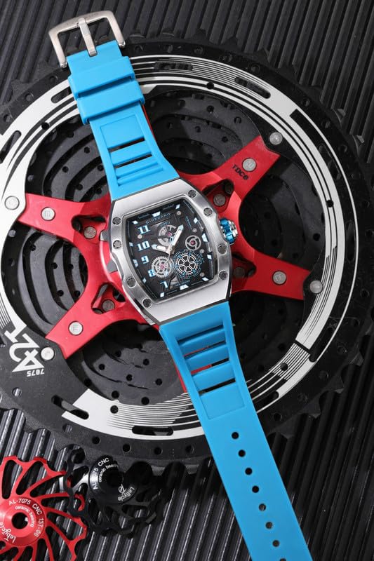 Image of Giordano Square Analog Casual Sporty Watch for Men - Mechanical-Inspired Design dial, Quartz Movement, Silicon Strap and Date Display Function - GZ-50150