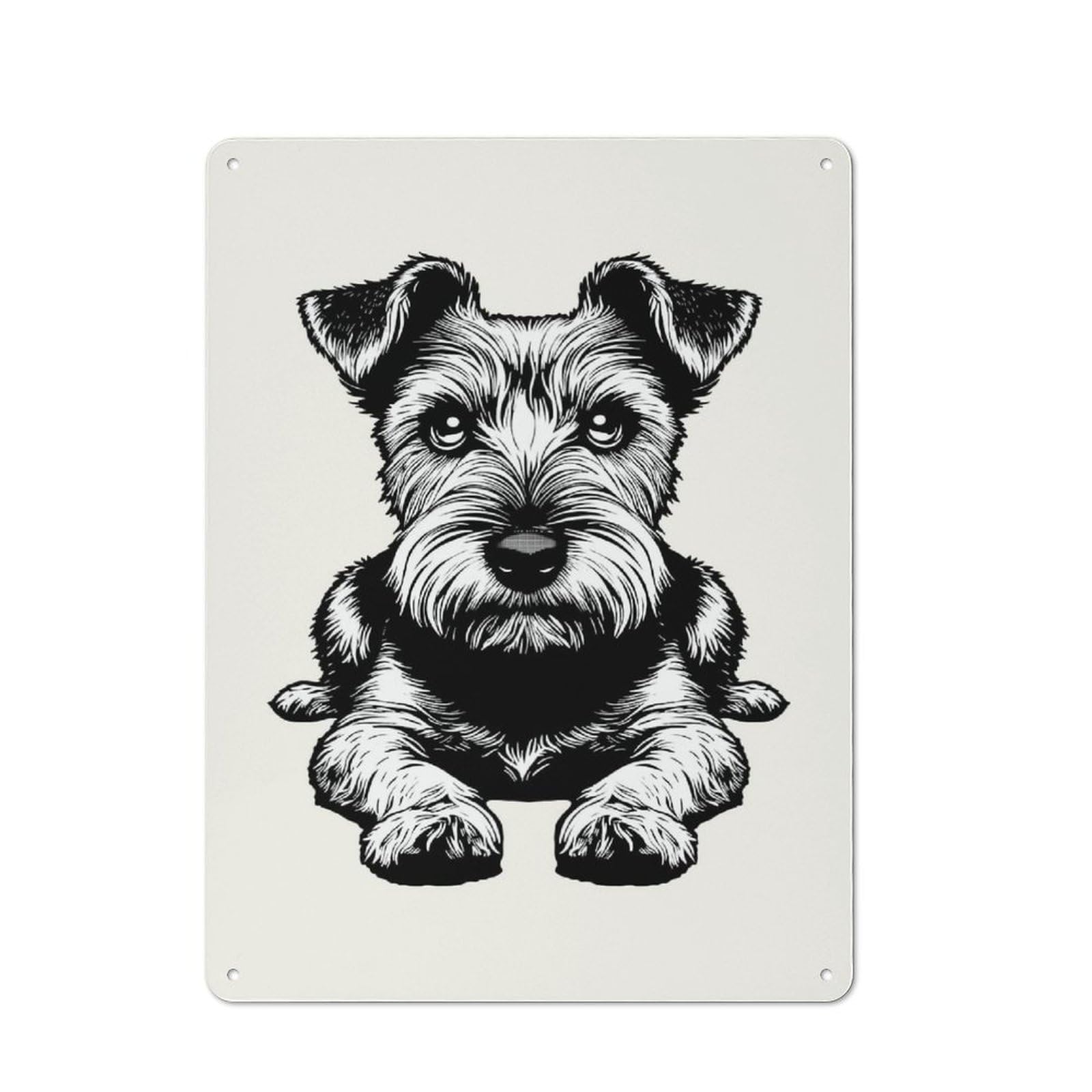 Modern Retro Metal Wall Art Sign 40x30cm Featuring The Norfolk Terrier, Urban Room Decor for Flat, Bar, Studio Or Gallery Wall