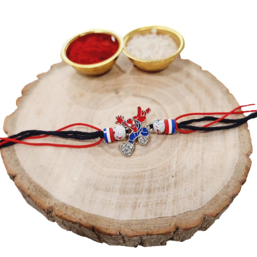 Image of Rakhi for Brother: Rakhis for Kids : Boys Rakhee with Free Roli Chawal & Gift Card: Raksha Bandhan Gifts for Brother : kids Rakhis