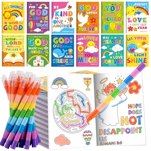 BenLouis 12 Bible Verses Mini Coloring Books Kids with 12